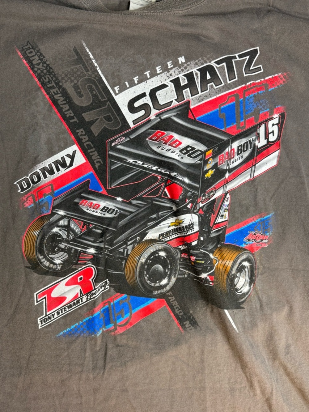Tony Stewart 15 Shirt Mens 3XL NASCAR Racing Graphic Tee Brown Bad Boy
